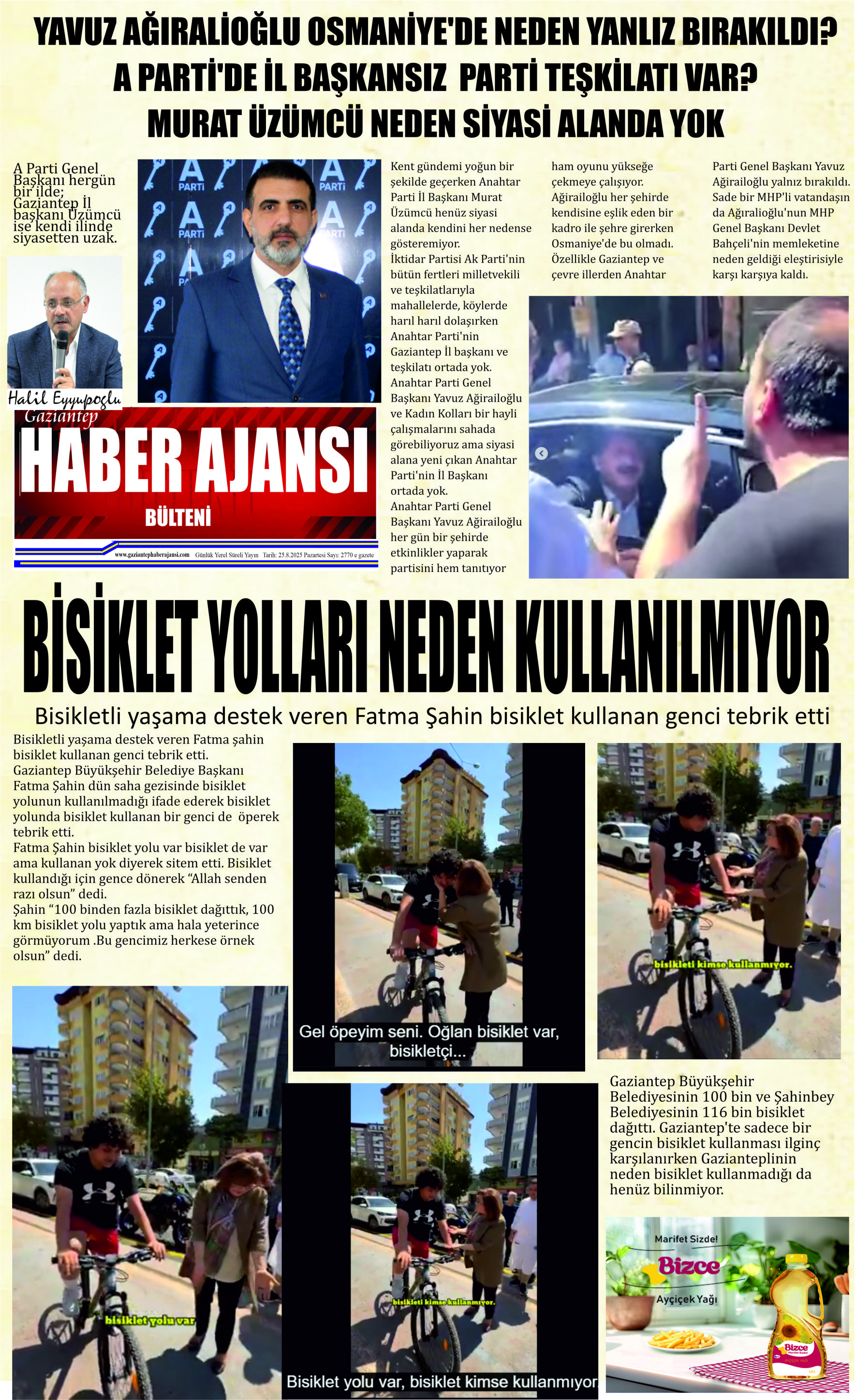 Haber Ajansı Bülteni Pazartesi 25.08.2025 e gazete