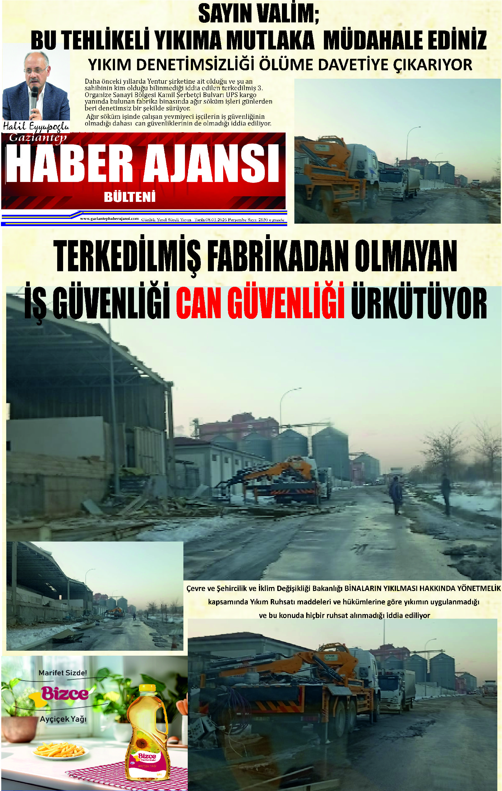 Gaziantep Haber Ajansı Bülteni Perşembe 08.01.2026 e gazete