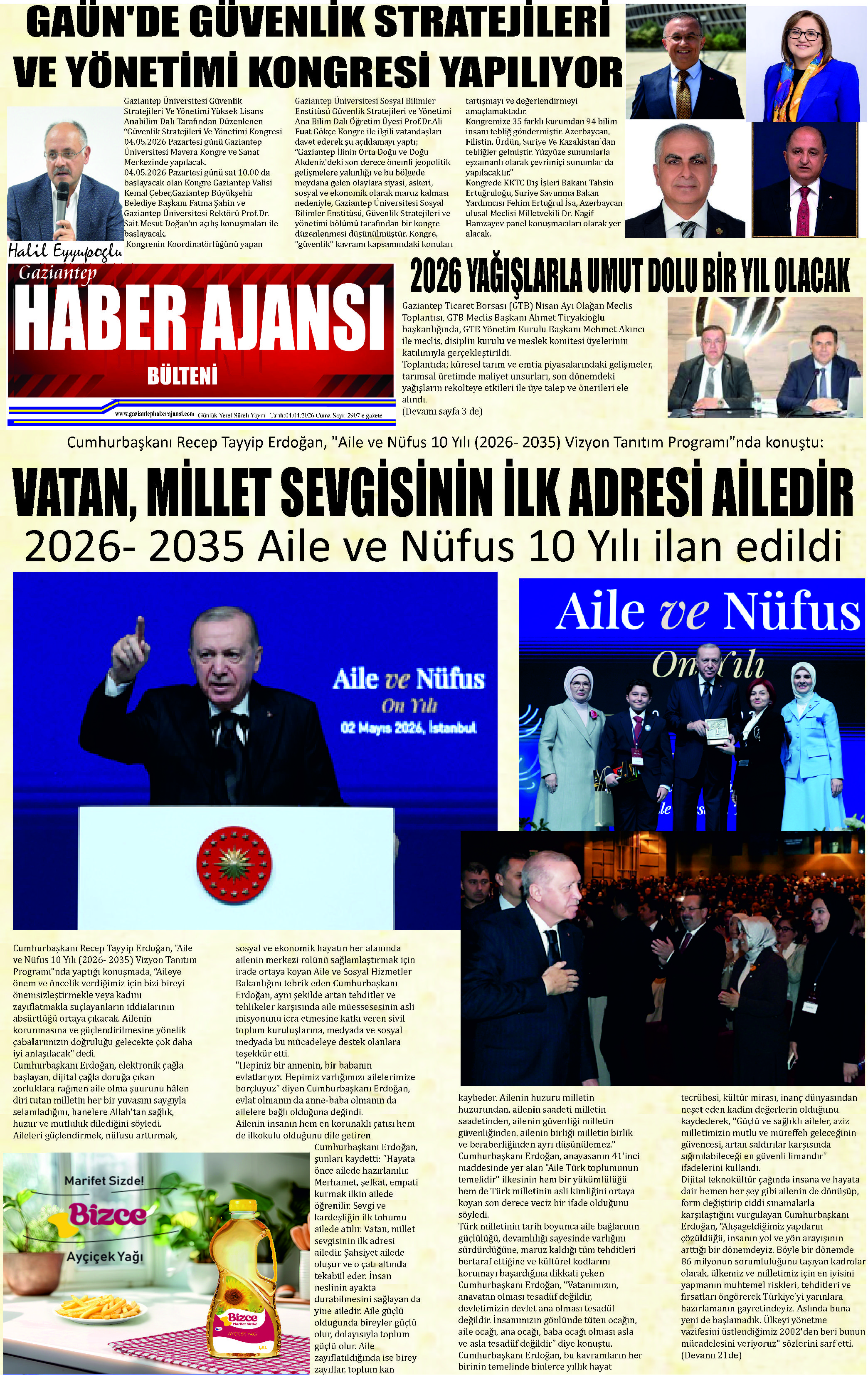 Gaziantep Haber Ajansı Bülteni Pazartesi 04.05.2026 e gazete
