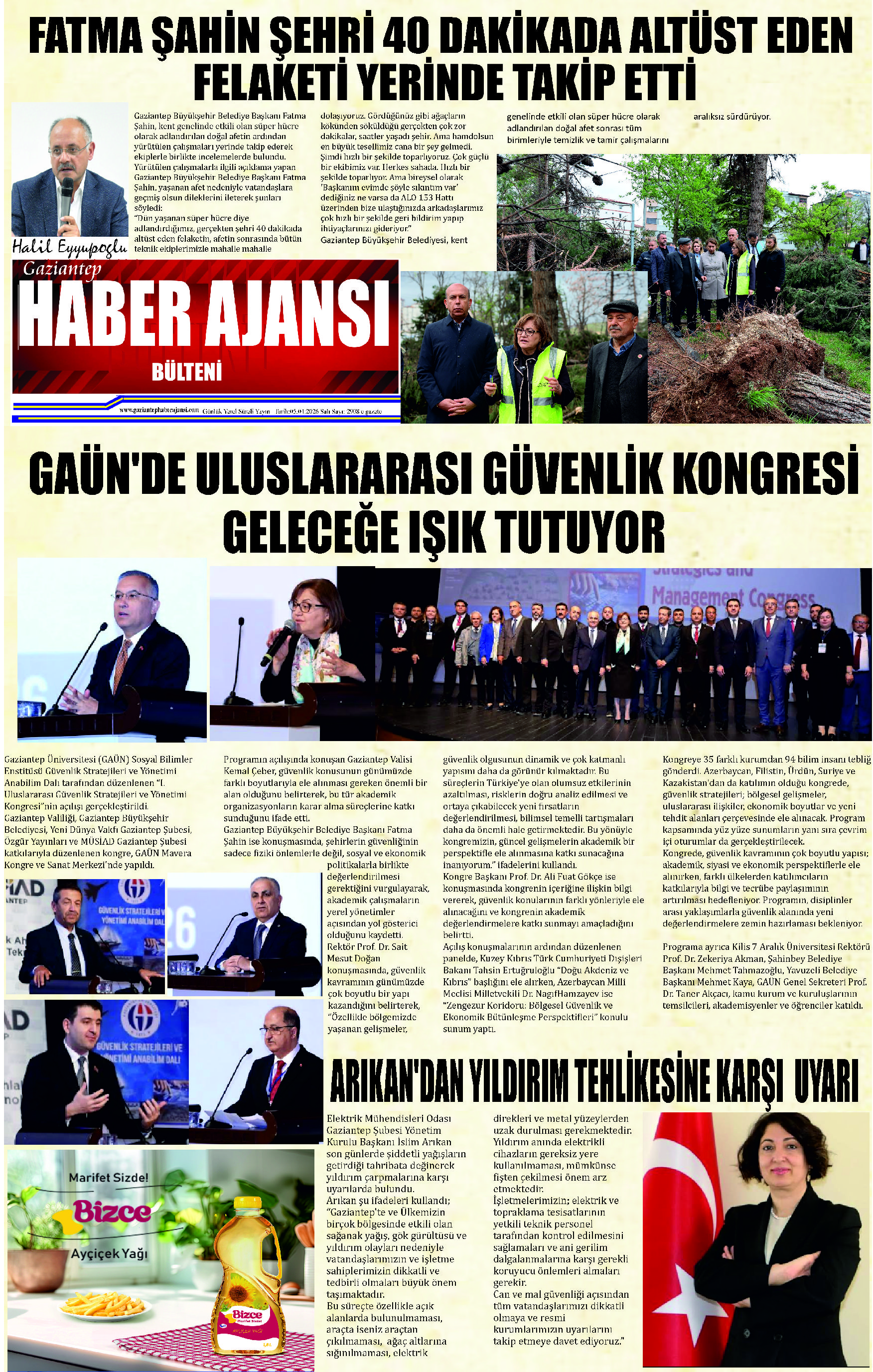 Gaziantep Haber Ajansı Bülteni Salı 05.05.2026 e gazete