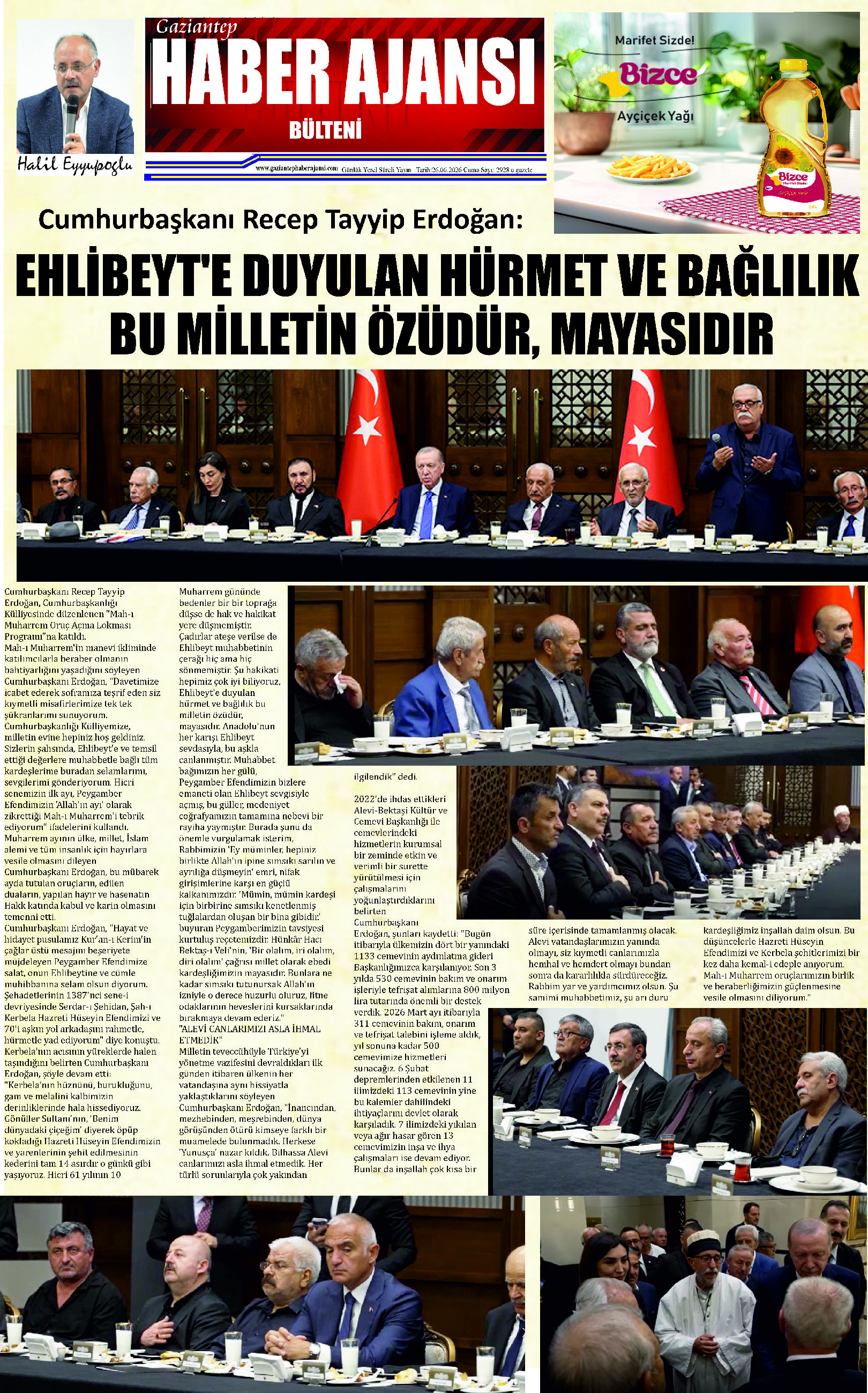 Gaziantep Haber Ajansı Bülteni Cuma 26.06.2026 e gazete