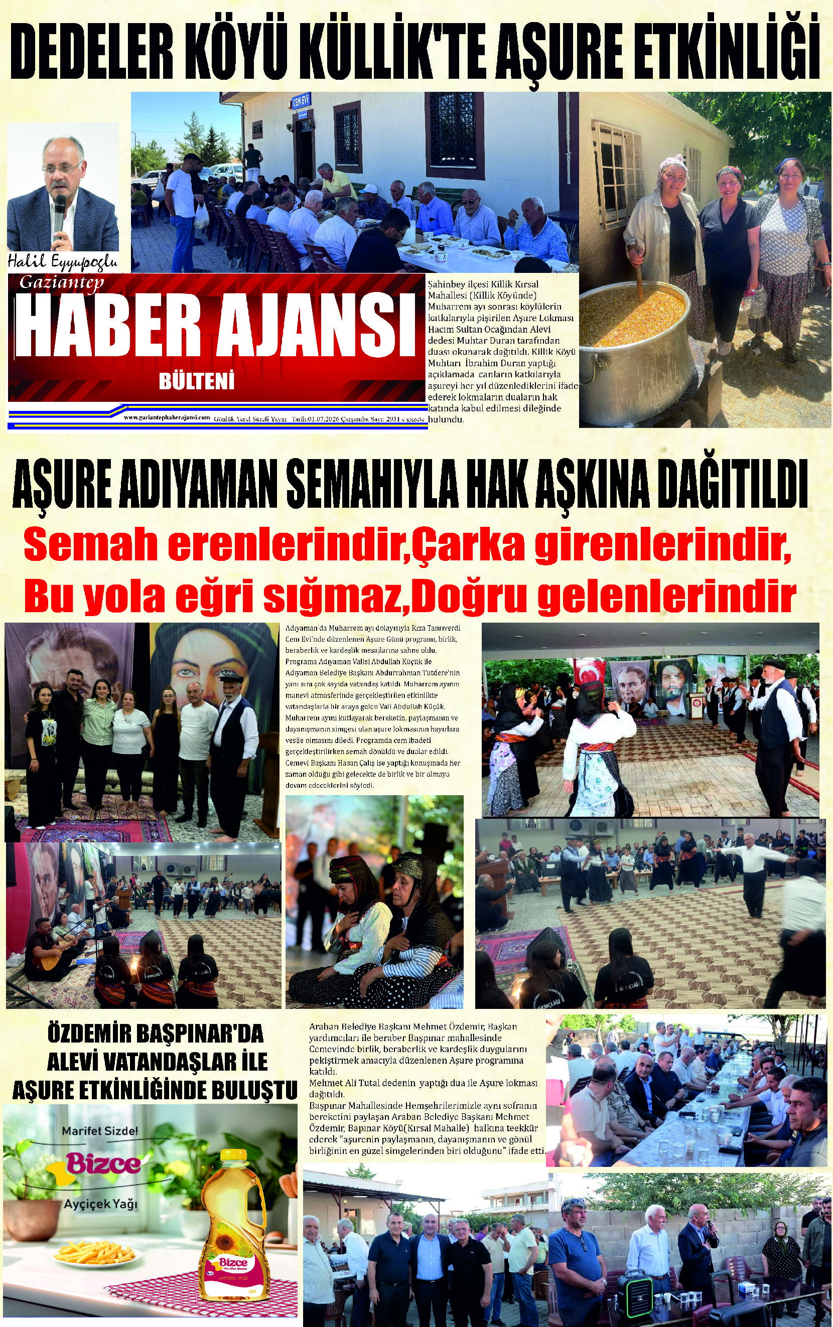 Gaziantep Haber Ajansı Bülteni Salı 01.07.2026 e gazete