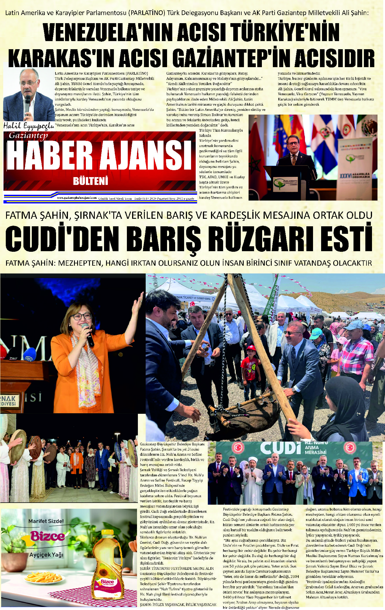Gaziantep Haber Ajansı Bülteni Pazartesi 07.07.2026 e gazete