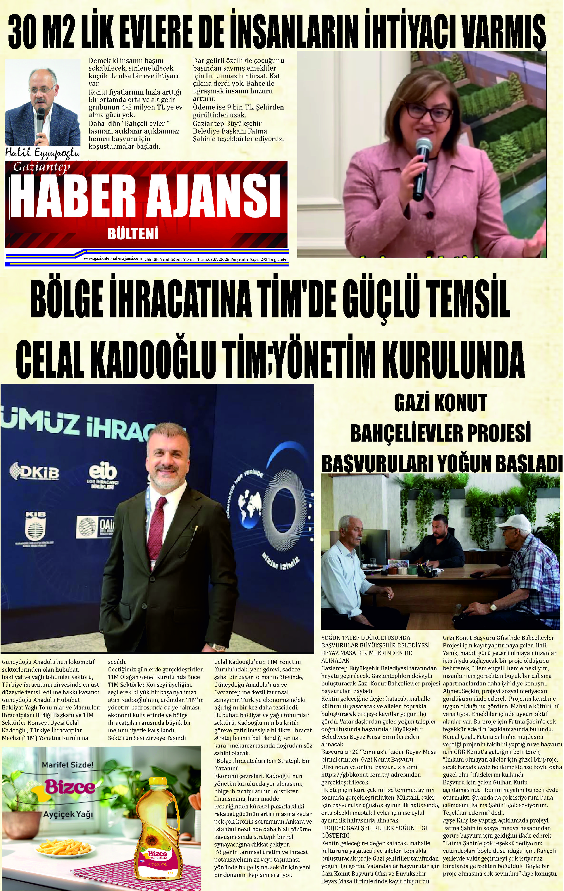 Gaziantep Haber Ajansı Bülteni Perşembe 09.07.2026 e gazete