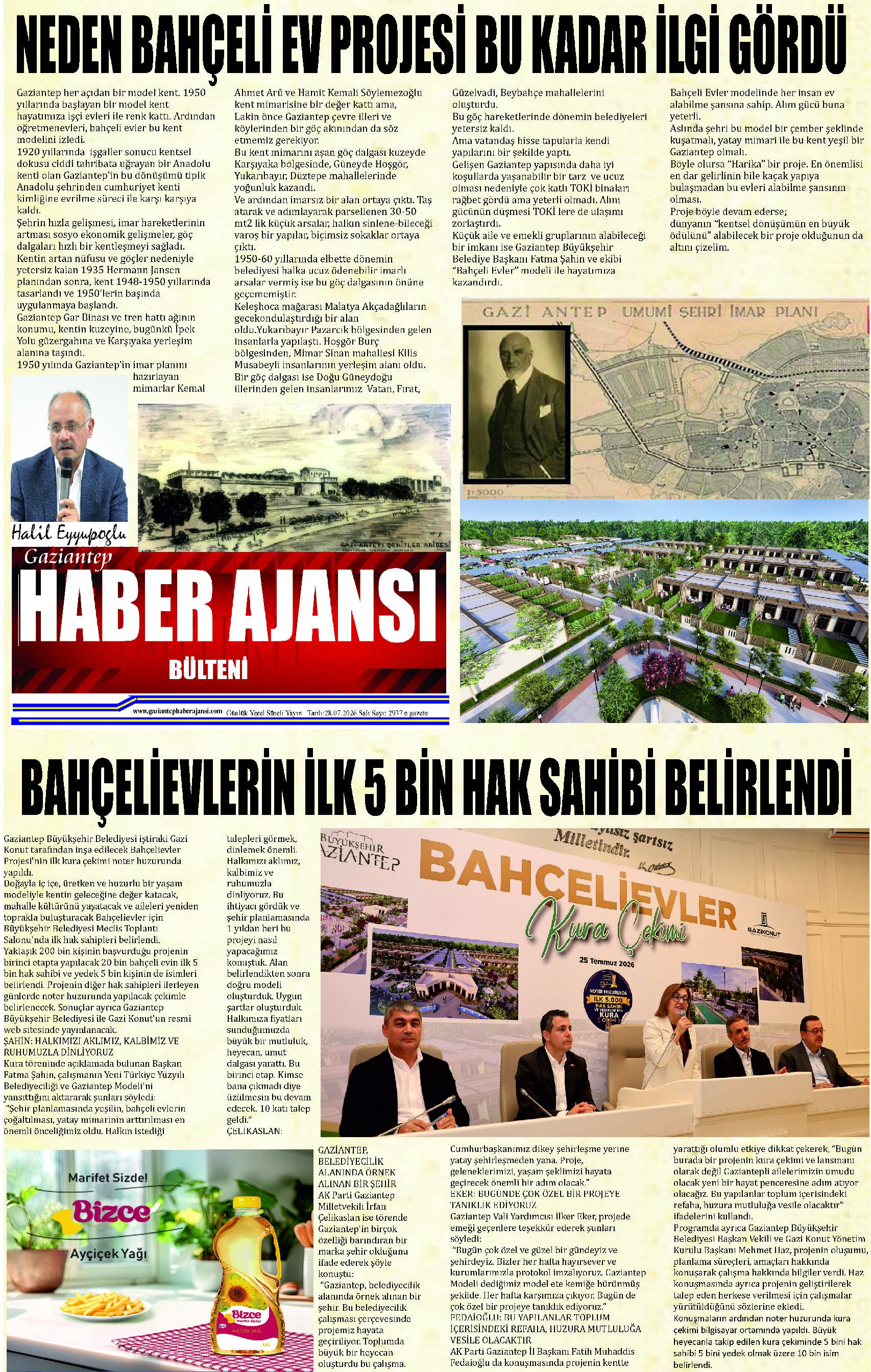 Gaziantep Haber Ajansı Bülteni Salı 28.07.2026 e gazete