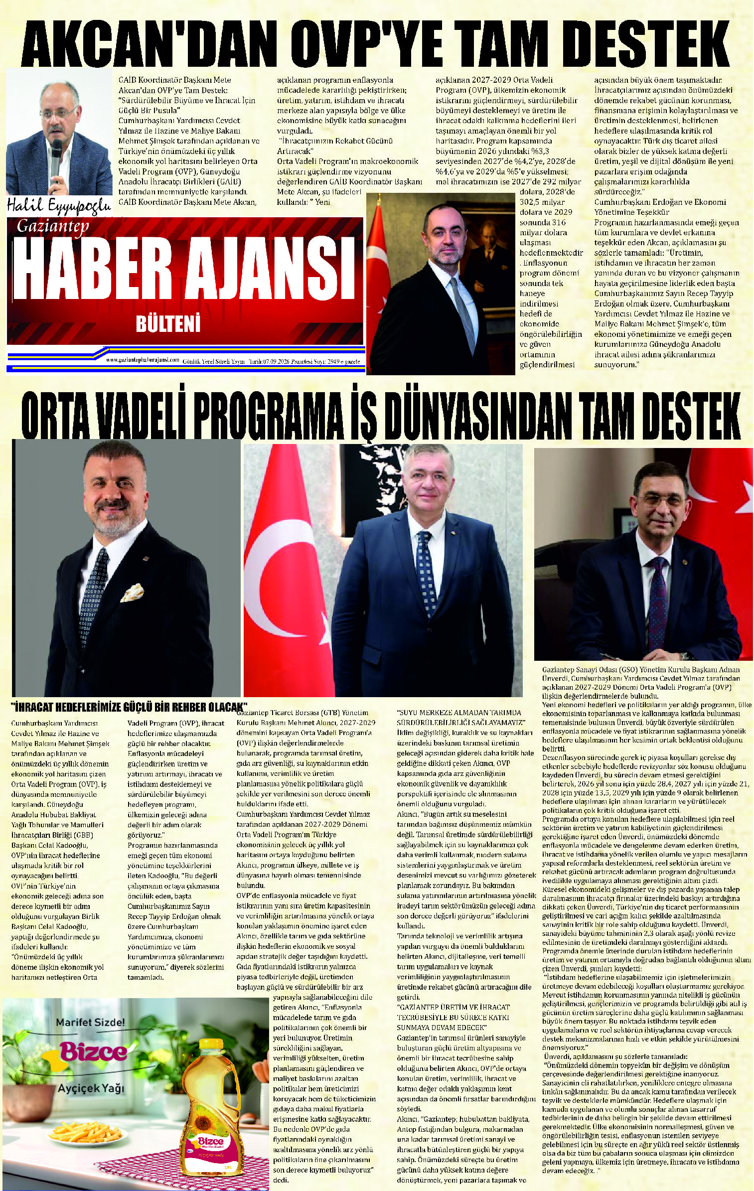 1)Gaziantep Haber Ajansı Bülteni Pazartesi 07.09.2026 e gazete