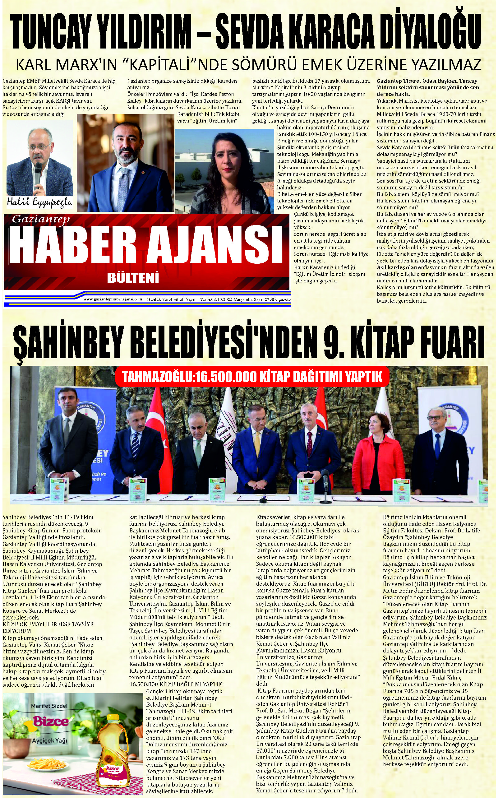 Haber Ajansı Bülteni Çarşamba 08.10.2025 e gazete