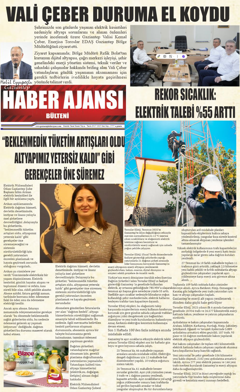 1)Gaziantep Haber Ajansı Bülteni Salı 29.07.2025 e gazete