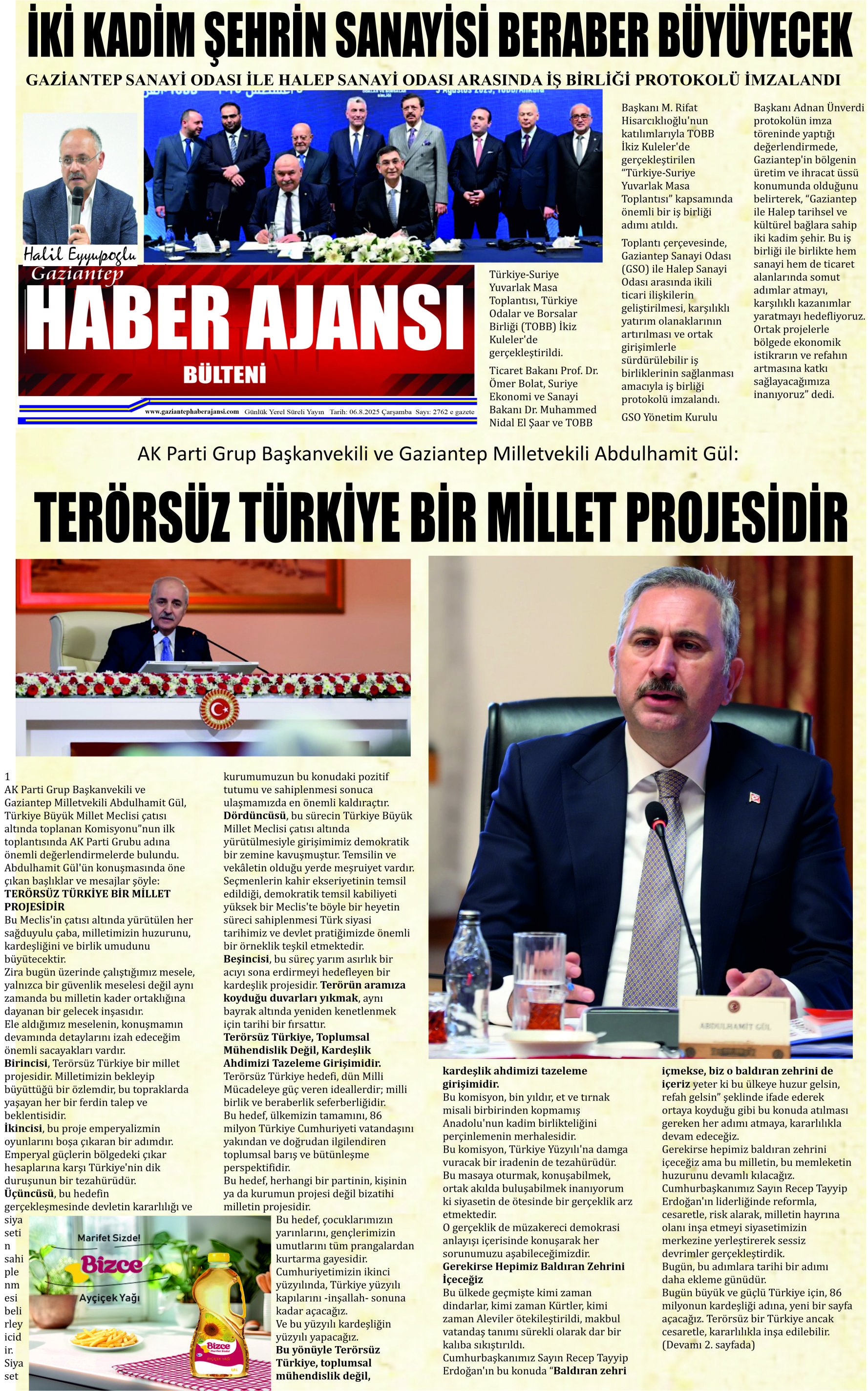 Haber Ajansı Bülteni Çarşamba 06.08.2025 e gazete