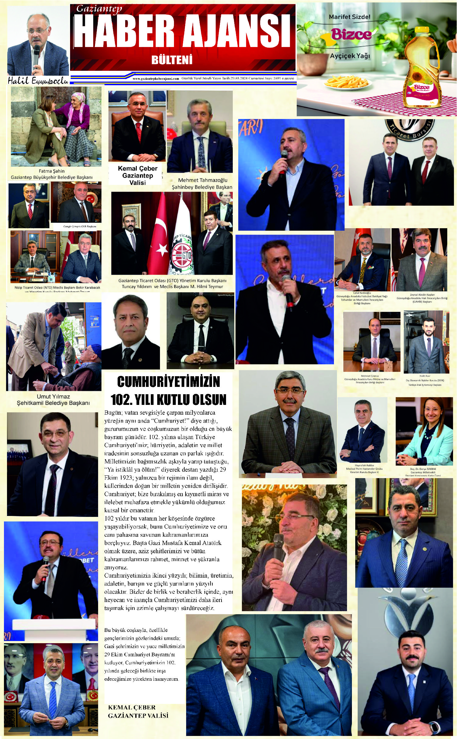 Gaziantep Haber Ajansı Bülteni Çarşamba 29.10.2025 e gazete