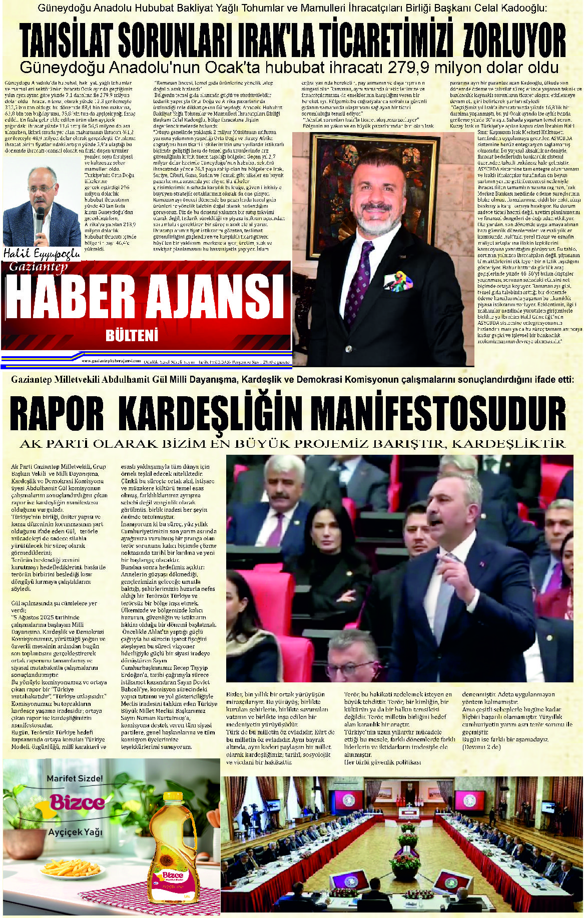 Gaziantep Haber Ajansı Bülteni Perşembe 19.02.2026 e gazete