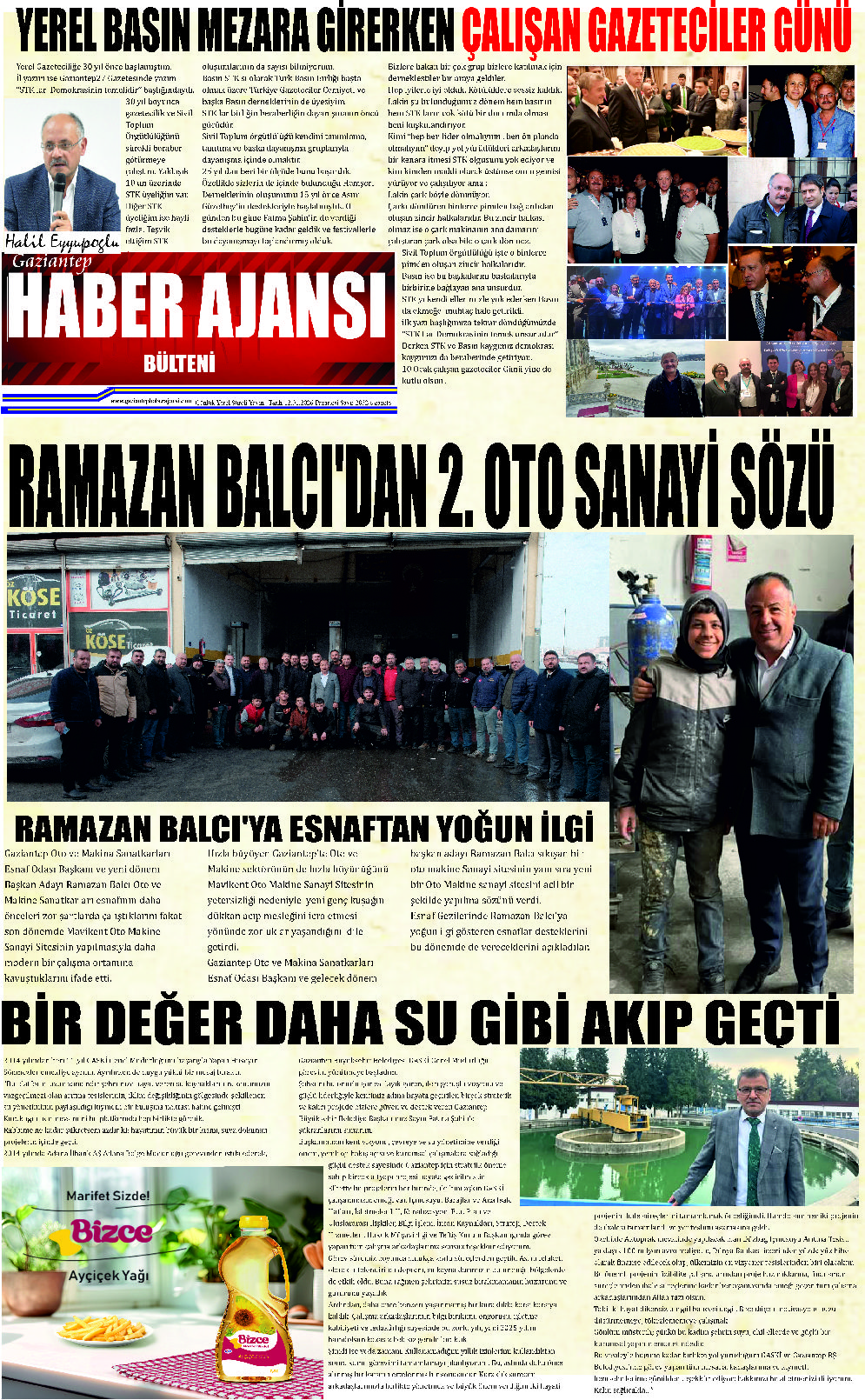 Gaziantep Haber Ajansı Bülteni Pazartesi 12.01.2026 e gazete